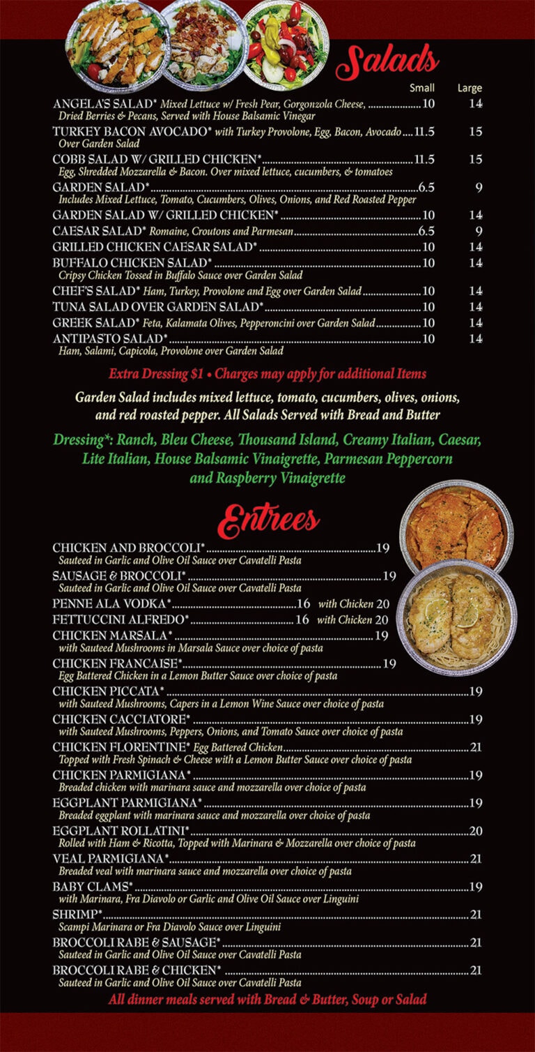 Angela's Pizza & Deli Menu | Southington, CT