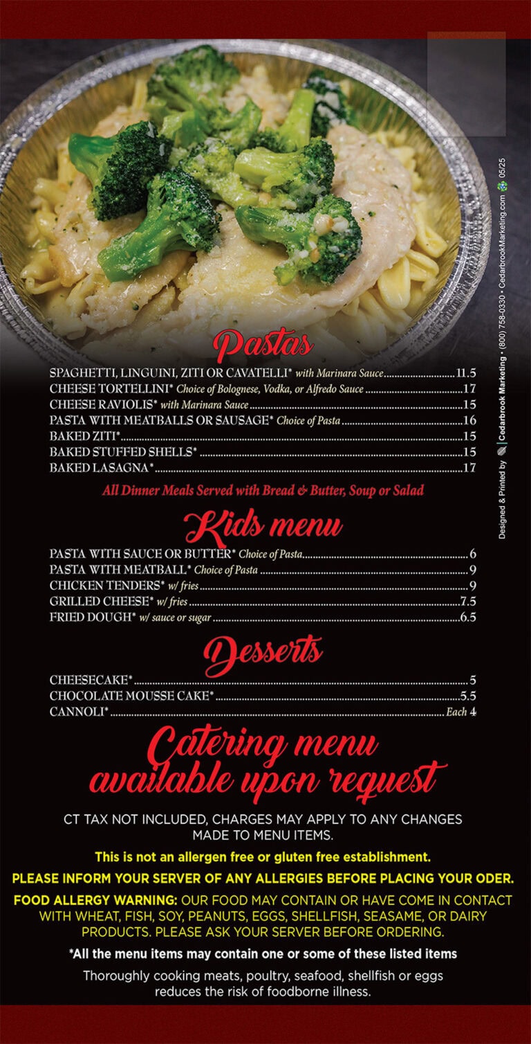 Angela's Pizza & Deli Menu | Southington, CT