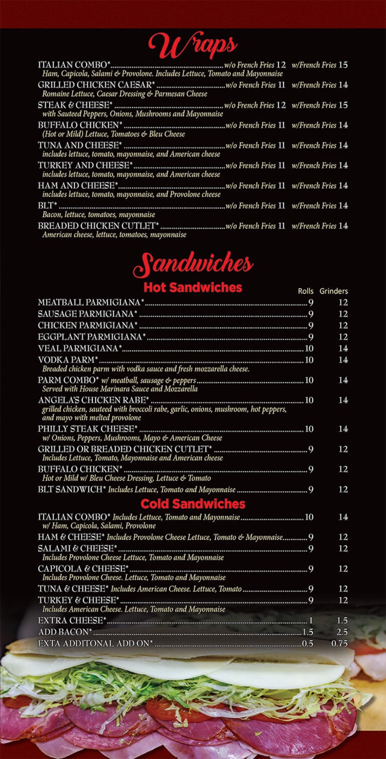 Angela's Pizza & Deli Menu | Southington, CT